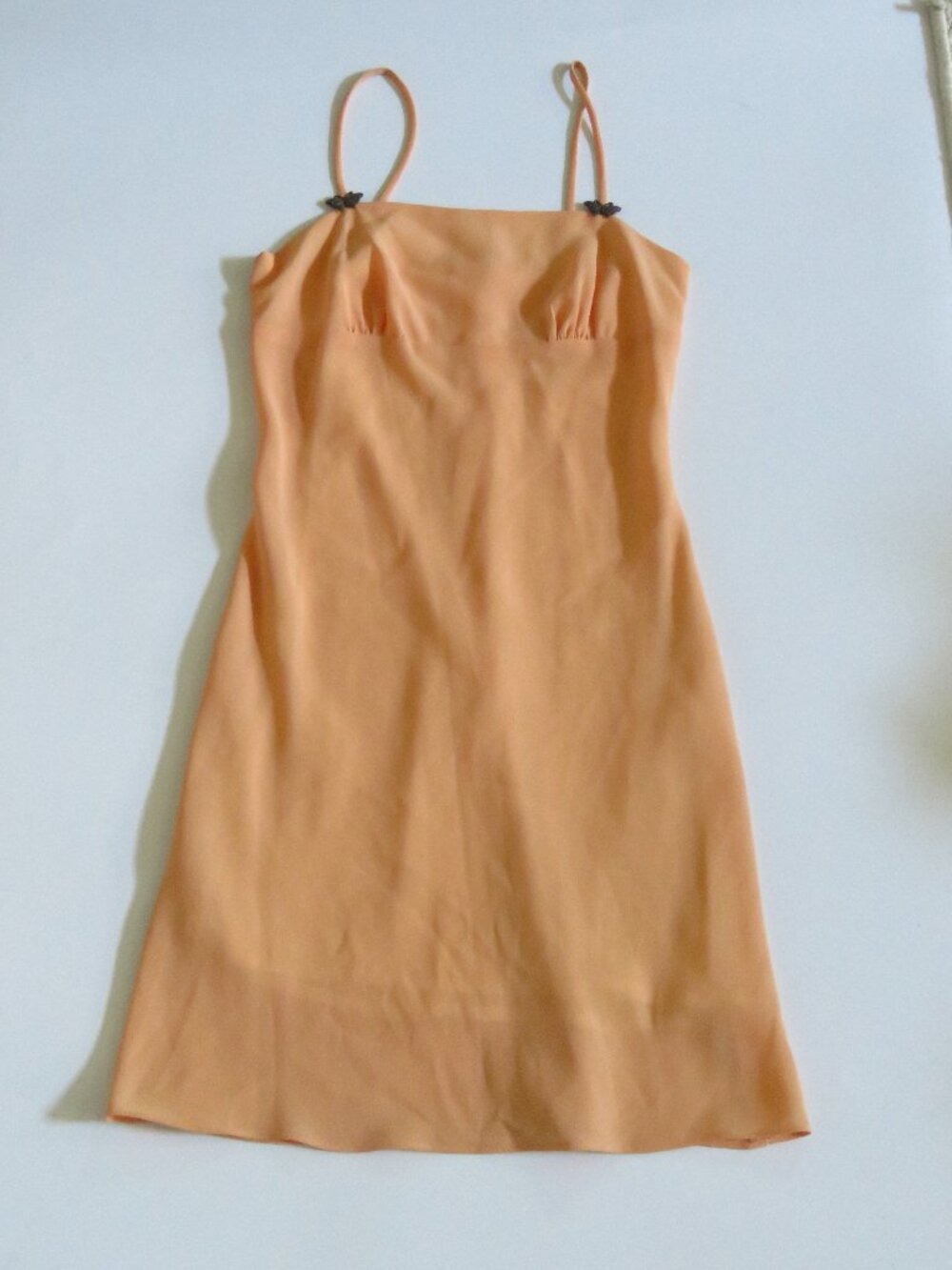 Vintage Y2K Just Miss USA Peach Mini Dress with Butterflies on the straps